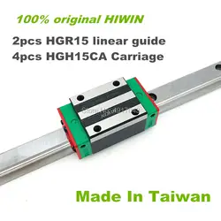 Бесплатная доставка 100% Оригинал HIWIN 2 шт. HGR15 200 300 400 500 600 700 800 1000 мм Линейный Направляющая + 4 шт HGH15CA HIWIN перевозки