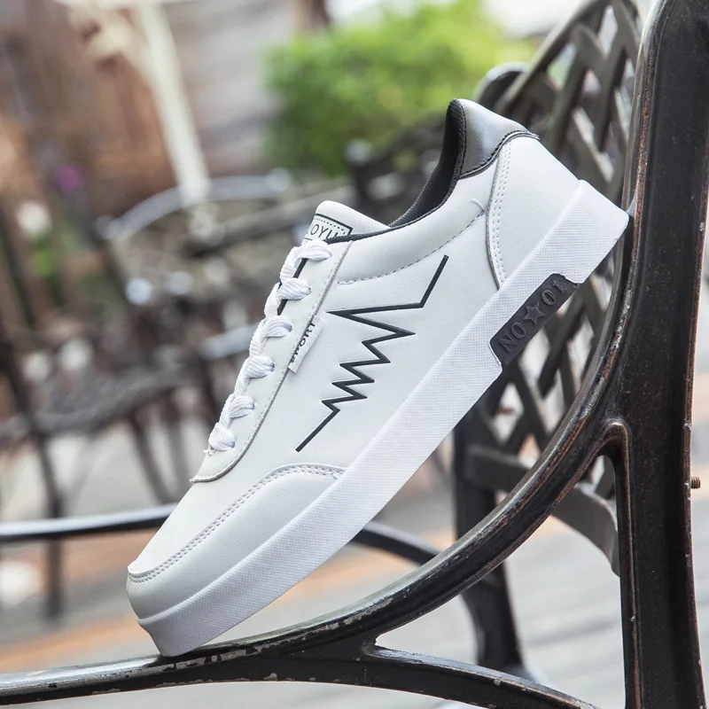 

Men Designer white Shoes New Men's Artificial Leather Lace-Up Low-help Flat Shoes Comfortable Walking Sneakers Zapatos De Hombre