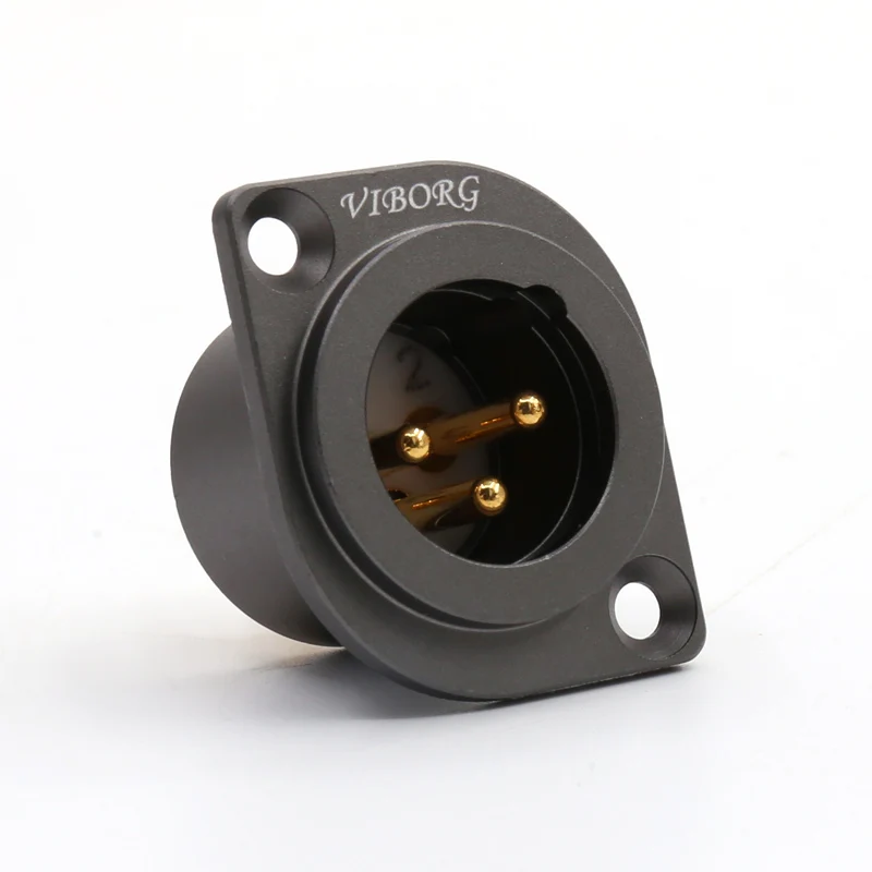 

Viborg 1 piece 3 PIN Female XLR Socket MIC connector Jack for AMP Mic Silver bottom Thick Gold plated Rhodium CM201(G) CF201(G)