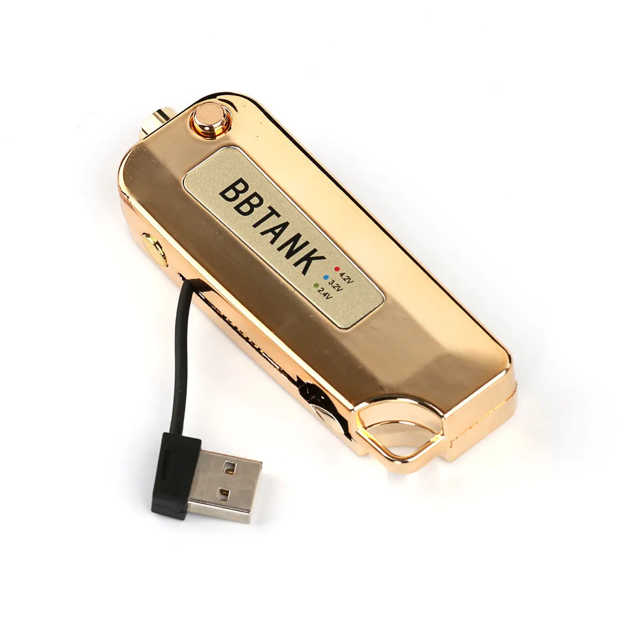 

2019 Glod BB Tank BBTank Flip Key Fob Battery 510 thread with Builtin Usb Charger
