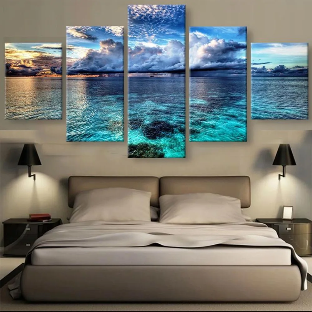 

5 Piece Canvas Art Sky Calm Waters Cuadros Decoracion Paintings on Canvas Wall Art for Home Decorations Wall Decor Wall Poster