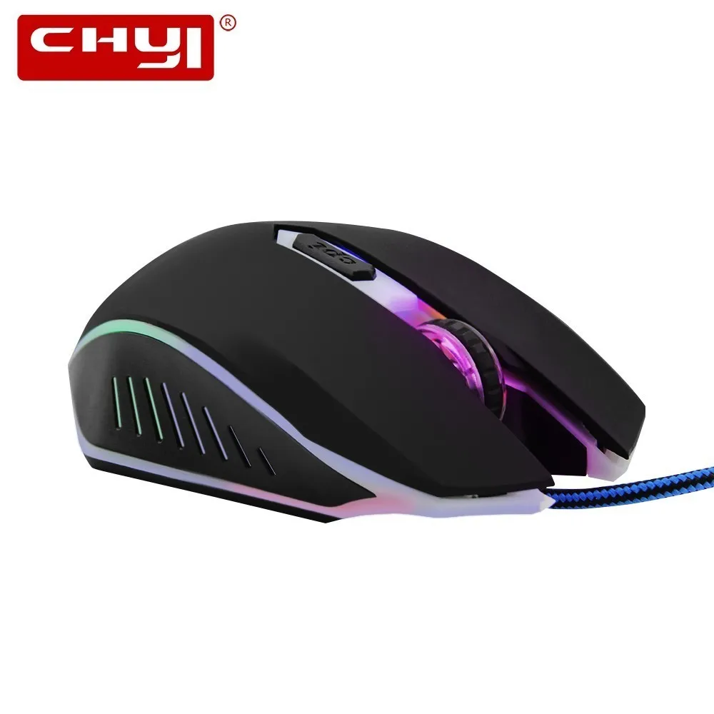 

CHYI Wired Game Mouse Ergonomic 6 Button Mause LED Colorful Backlit Optical Gaming Mice 800-1200-1600DPI Adjustable For Computer