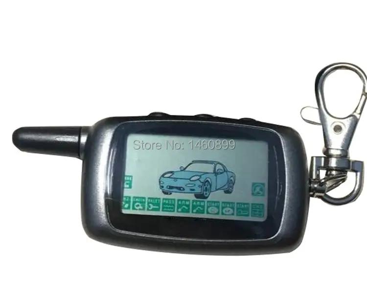 

10 PCS/lot A9 LCD Remote Control Key Chain For Russian Version Starline A9 2 Way Car Alarm System Twage A9 Fob Keychain Trinket