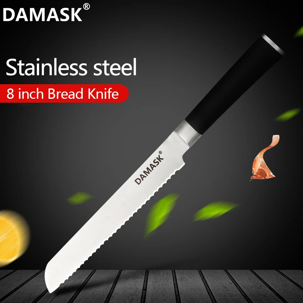 

Damask 8 Inch Chef's Knife Kitchen Knife 3cr13 Stainless Steel With Ergonomic Handle Paring Utility Santoku Chef Bread Knife Set