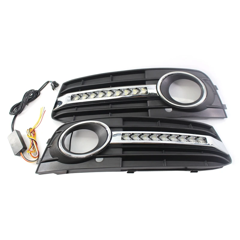 

Front Bumper Center Lower Grille Turn signal Light kit For 09-11 Audi A4 B8