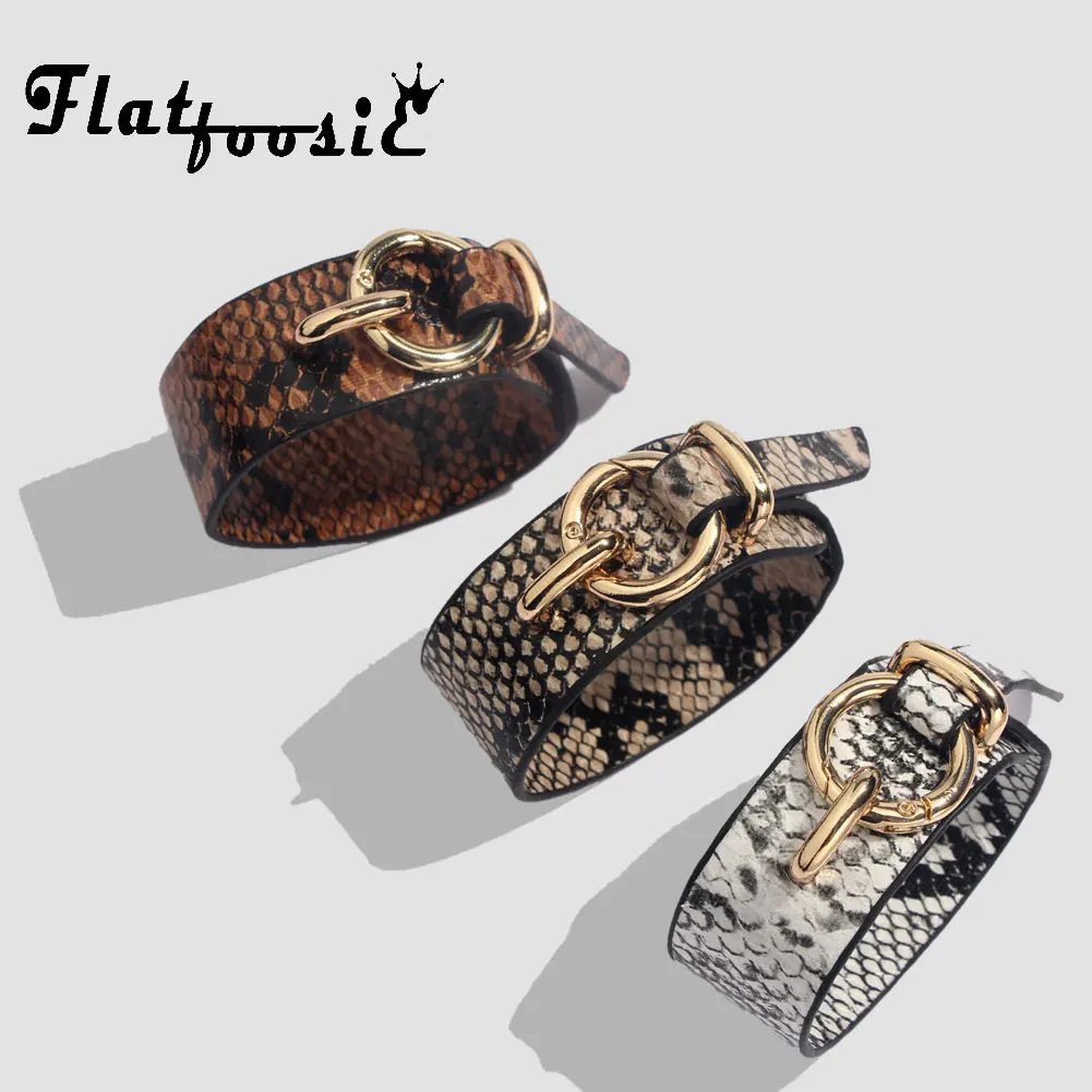 

Flatfoosie ZA Unique Leopard Bangle Bracelets For Women Bohemia Trendy Leather Cuff Statement Bracelet High Quality Punk Jewelry