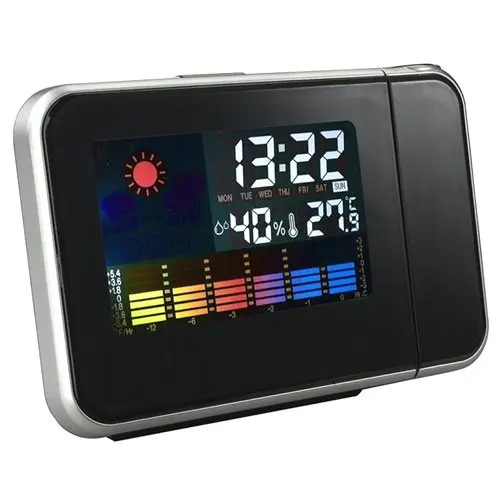 Digital Weather Temperature Humidity Wall Projection Snooze Alarm Clock LED Display | Дом и сад
