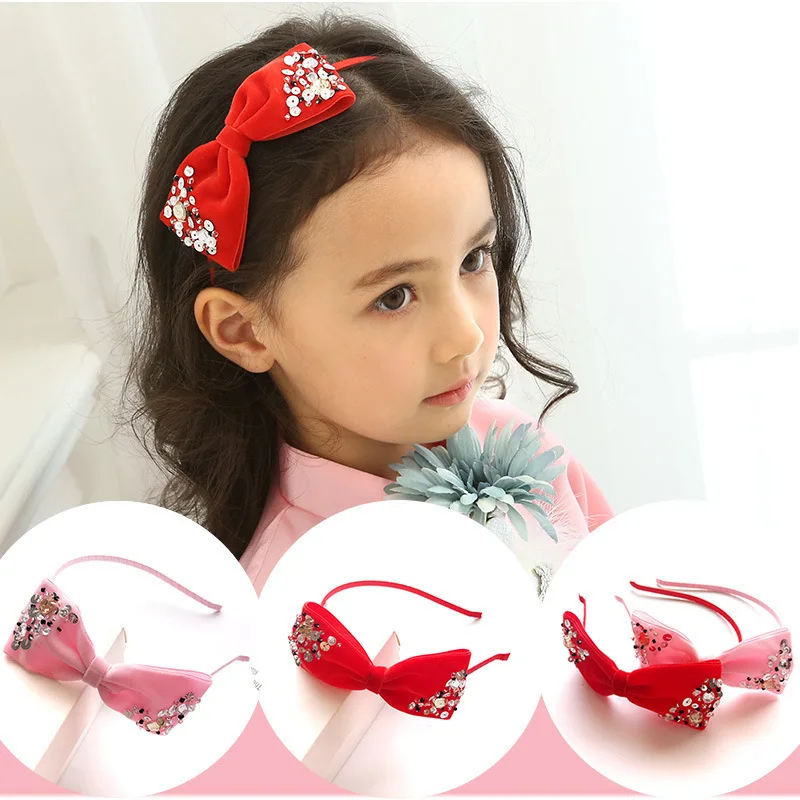 

1pcs New Cute Velvet Bowknot Baby Hairbands Kids Hair Hoop Boutique Children Headbands Princess Headwear Girls Hair Accessories