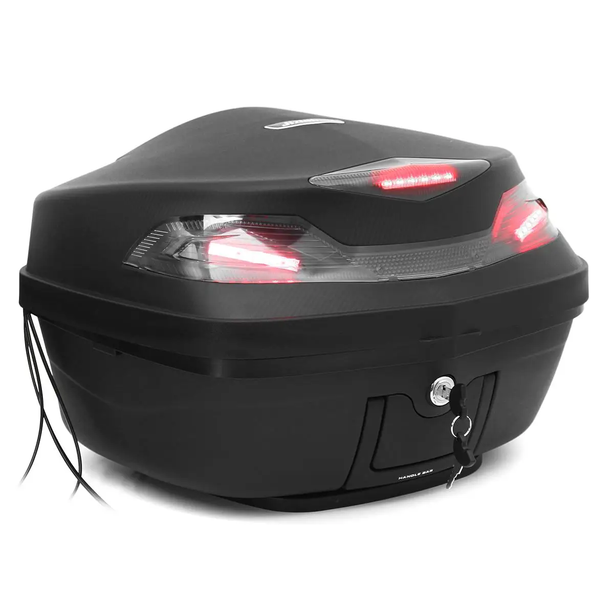  Universal 48L Motorcycle Scooter Top Box Tail Luggage Storage Case w/LED Light 56cm x 40cm x 37cm - 32990532015