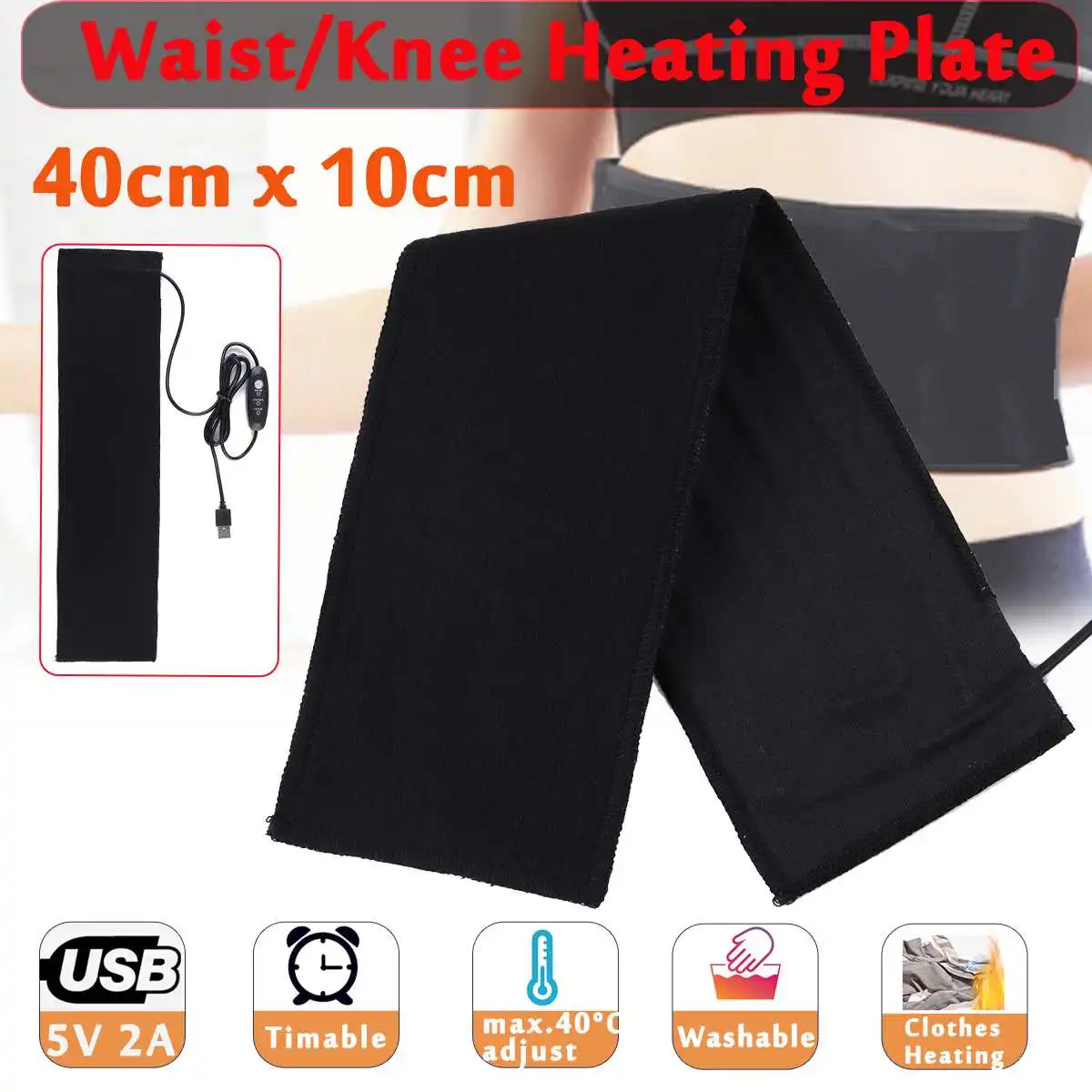 

5V USB Electric Heating Pad Washable Sewing Jackets Clothes Heating Pad Waterproof Waist/Knee Heater Plate Mat For Winter Warmer