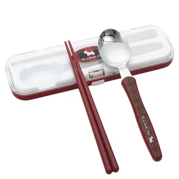 

Portable Tableware Long Handle Chopsticks Spoon Suit Three Piece Set Student Stainless Steel Fork Adult