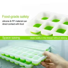 Легкие силиконовые и гибкие 14 лотков для льда со съемной крышкой с защитой от проливания лотки для льда 1 шт. для виски, коктейлей