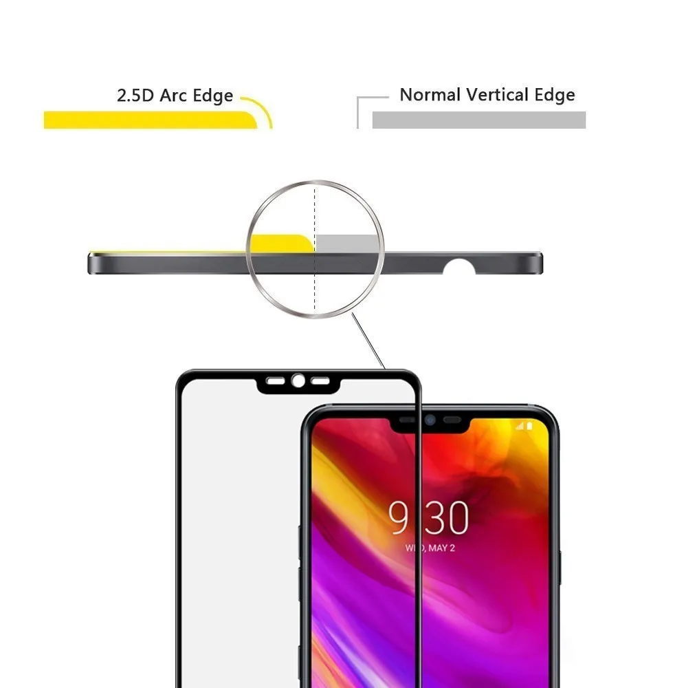 Для LG G7 ONE G7 Fit f7 fit+ Полное покрытие 0,3 мм 2.5D 9H Закаленное стекло Защитная пленка против царапин для LG lcd защитная пленка