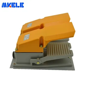 

Double Pedal Switch Foot Control Metal Pedal Foot Switch For Bending Machine Punch For Machine Tool Control Silver Contact