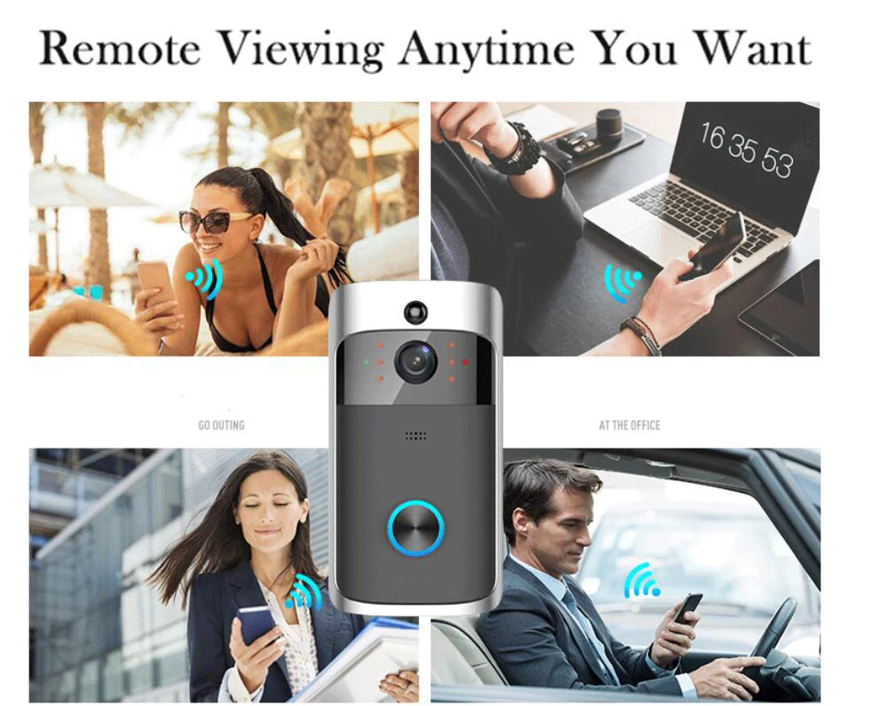 Wifi дверной Звонок камера Смарт Wi-Fi видеодомофон дверной звонок видео Звонок для квартиры ИК сигнализация беспроводной цветной объектив камера безопасности