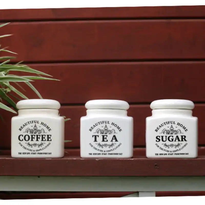 tea sugar coffee ceramic jars