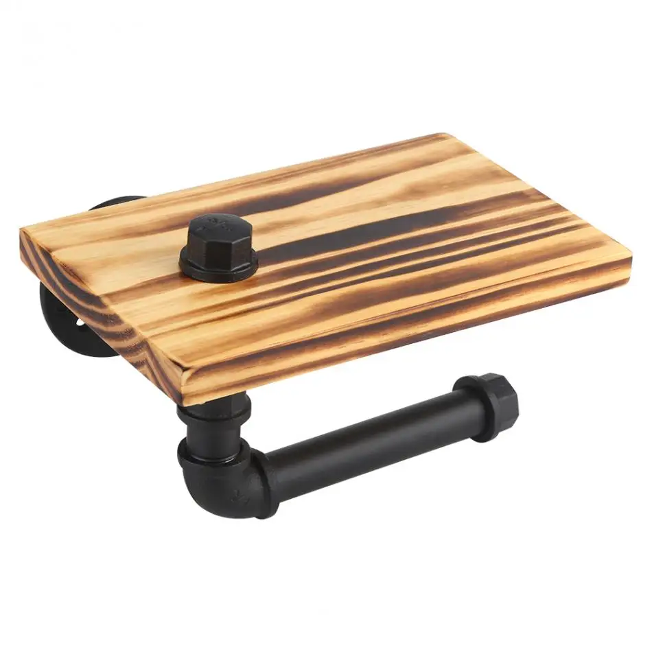 

Iron Pipe Wall Mount Paper Holder Rack Tissue Towel Holder Hotel Roll Paper Wall Hanging Rack Bathroom Toilet Tissue Rack