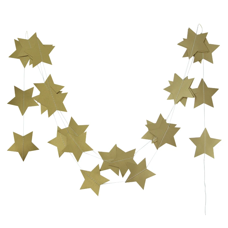 1 шт., 4 м, Рождественское украшение, серебряная звезда, подвесные гирлянды для празднования Нового года, украшения для детской комнаты, украшения для дня рождения, детский душ