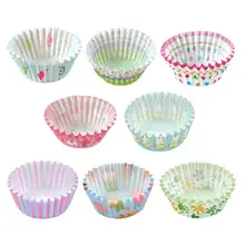 100 шт выпечки Маффин, кекс бумажный стаканчик маслостойкий набор для выпечки с шоколадом бумажный лоток инструменты для торта Высокое качество нескользящие и водостойкие