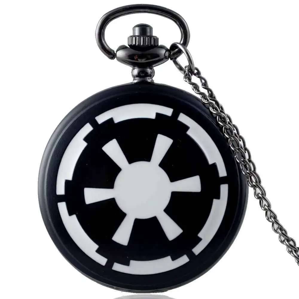 

Fashion Black Star wars Imperial Quartz Pocket Watch Retro Men Women Pendant Necklace Jewelry Gifts