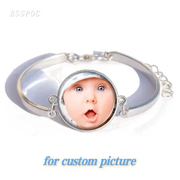 

Handmade Personality Bracelet Family Photo Baby Child Dad Mom Brother Sister Grandparents Portrait Bracelets Customized Bangle