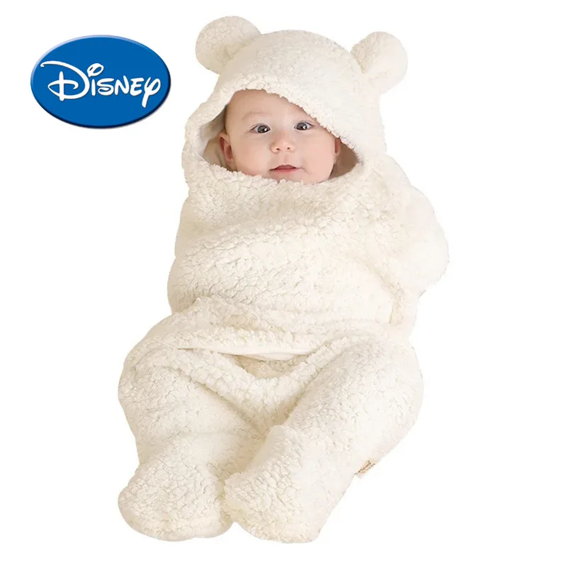 

Disney Bear Velvet Baby Blanket Thermal Swaddling Baby Swaddle Wrap Infant Envelope Stroller For Toddlers Baby Blanket