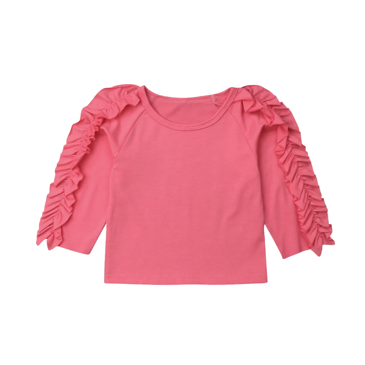 Toddler Kids Baby Girls Clothing Long Sleeve Cotton T Shirt Ruffles Cotton Cute Clothes Tops