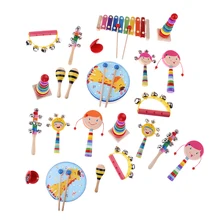 Детские Красочные Музыкальные инструменты, Обучающие деревянные музыкальные Игрушки для раннего обучения, развивающие игрушки для детей, игрушки для новорожденных