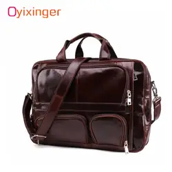 Классический мужской портфель сумки Tote деловые мужские сумки Дорожная сумка для ноутбука для мужчин напильники 100% натуральная кожа