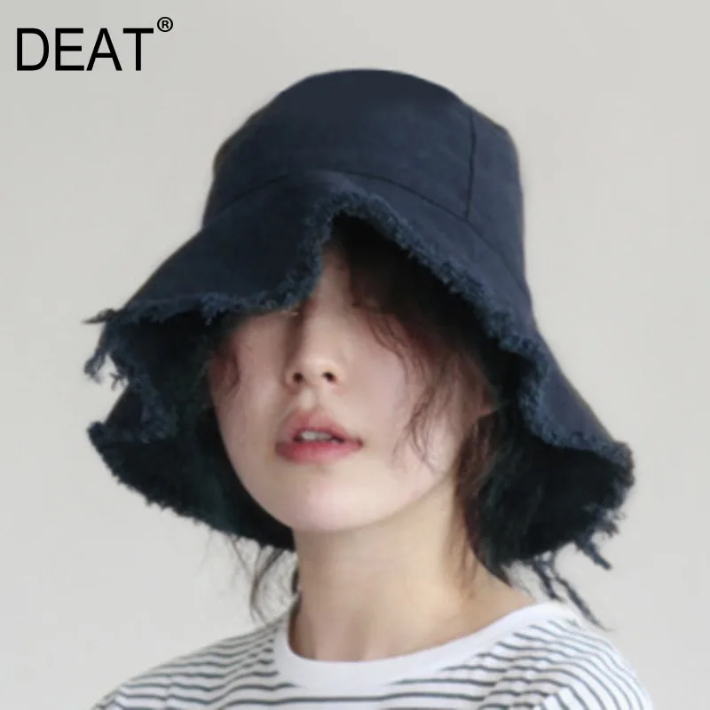 

[DEAT] 2019 Spring Woman High Quality Stylish New Temperament Solid Color Pleated Campaniform Fisherman Hat All Match LI23