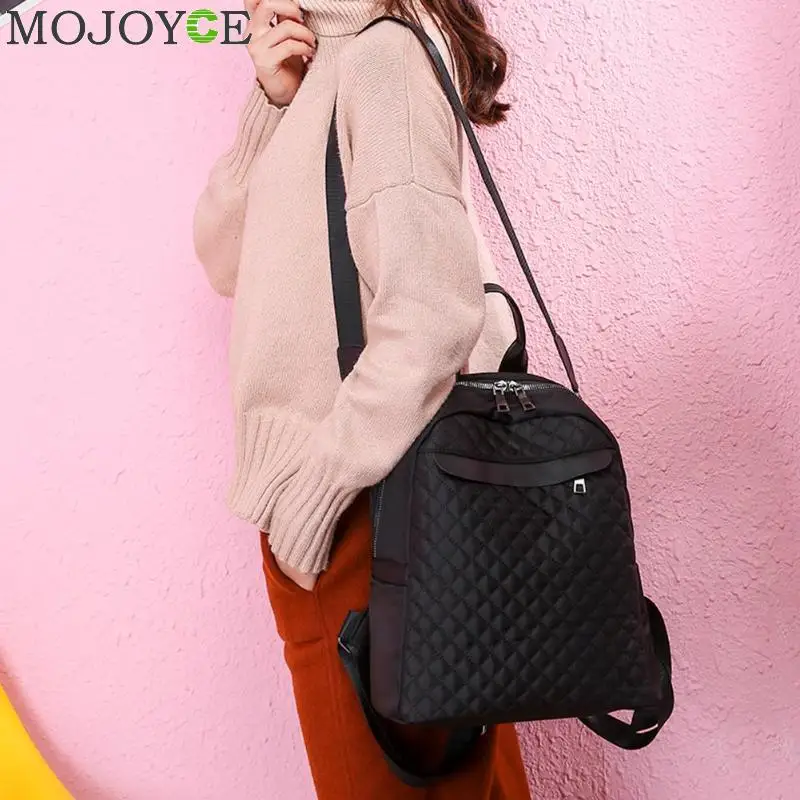 Женский многофункциональный рюкзак с ромбовидной решеткой в консервативном стиле, женская школьная сумка на молнии, дорожная сумка на плечо для девочек, Mochila