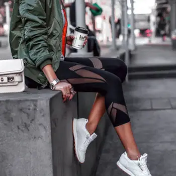 

New Fashion Women High Waist Soft Leggings Running Loose Slim Stretch 3/4 Pants