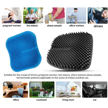 

Car Seat 3D Physiotherapy Silicone Gel Comfort Cushion Car Office Cool/Hot Massage Seat