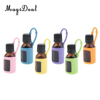 

15 ML Essential Oil Storage Bottle Container with Silicone Cover Sleeve Case - 6 Colors Optional