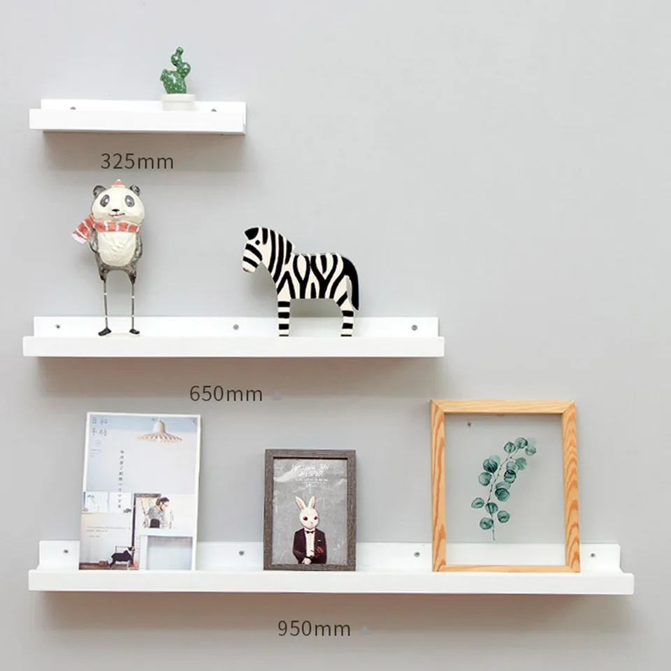 1pc Bamboo Wall Shelf Floating Ledge Storage Wall Hanging Decoration Frame Bedroom Wall Creative Solid Wood Shelf