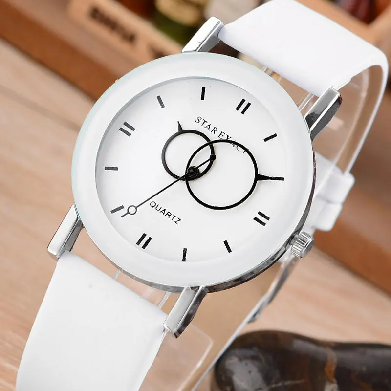 Relojes Mujer новые модные креативные часы простые белые кожаные Женское платье