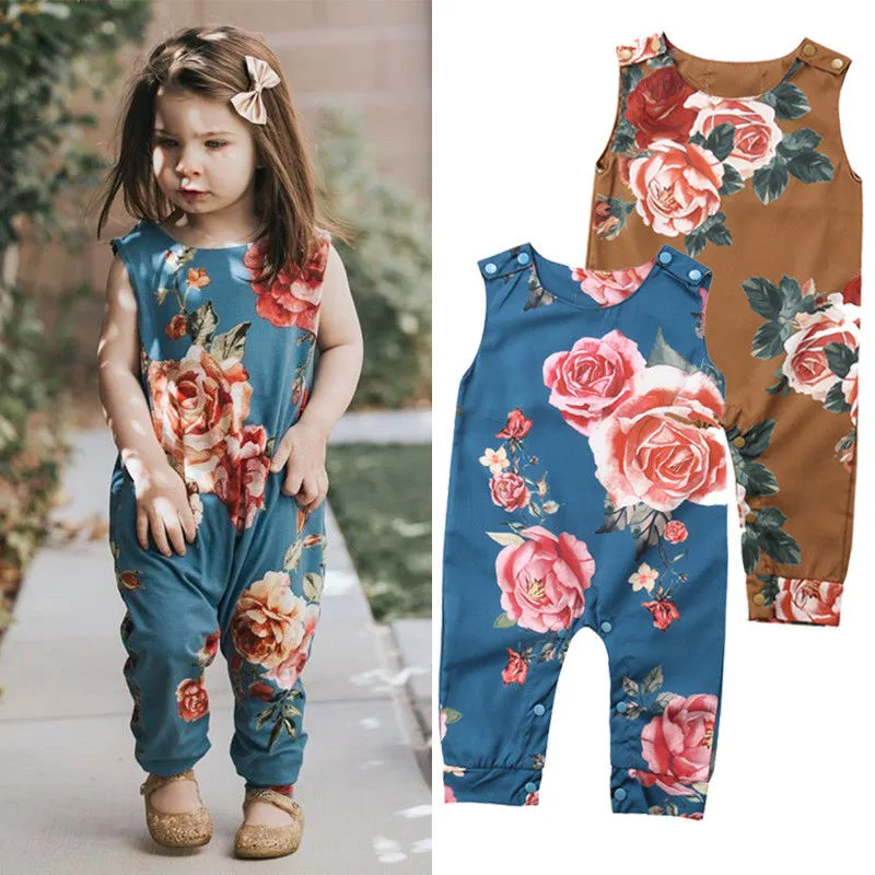 

Newborn Summer Clothes Baby Girls Flowers Romper Sleeveless Floral Vest Playsuits O-Neck Sunsuits Girl Cotton Clothes 0-24M