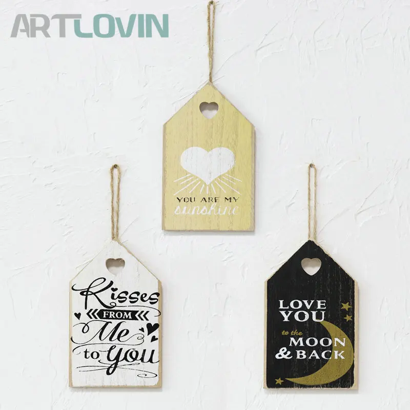 

Rustic Wall Decor Wooden Plaque Painted Handmade Love You Moon & Back Wood Plaque Sign Present Gift Mother's Day Home Wall Decor