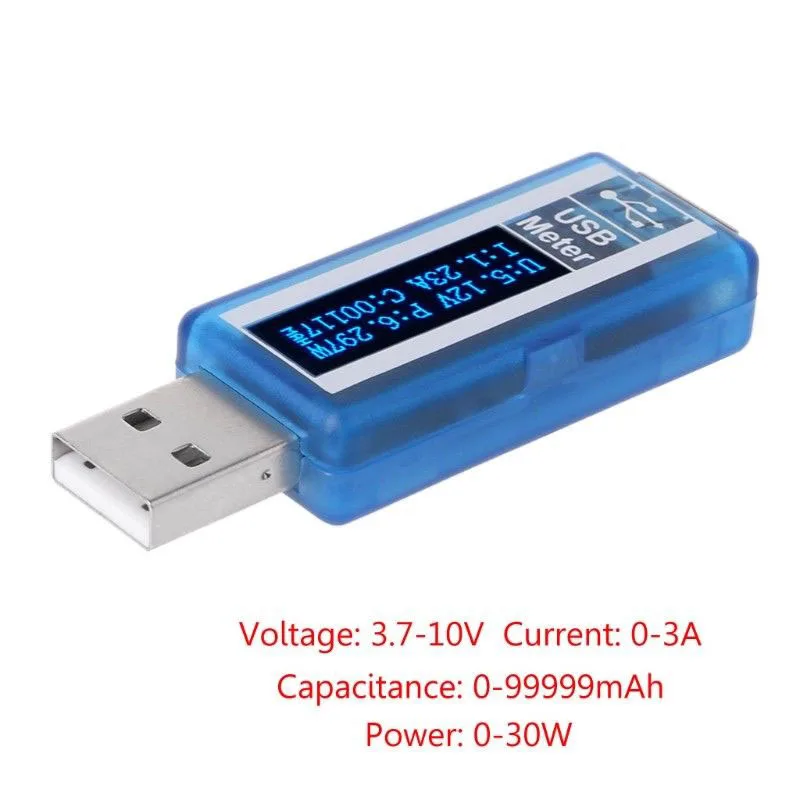 Usb Oled Tester Voltmeter Ammeter Power Capacity Meter Voltage Current Monitors Meter USB Current Voltmeter