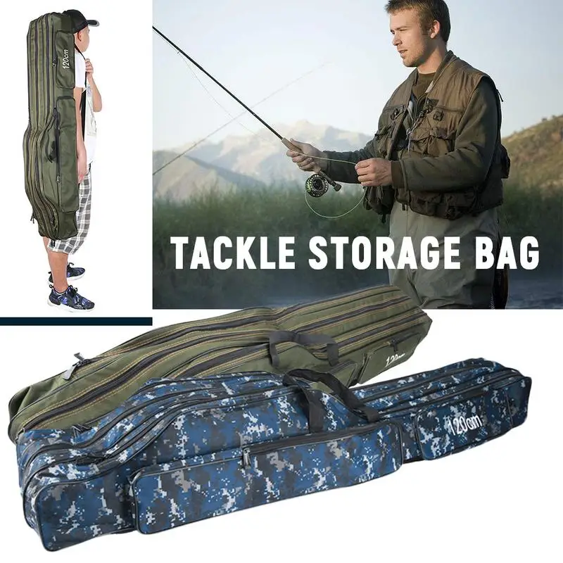 

120/150cm Fishing Bag Oxford Cloth Folding Fishing Rod Reel Camouflage Bag Fishing Tackle Storage Bags Travel Carry Case Pesca