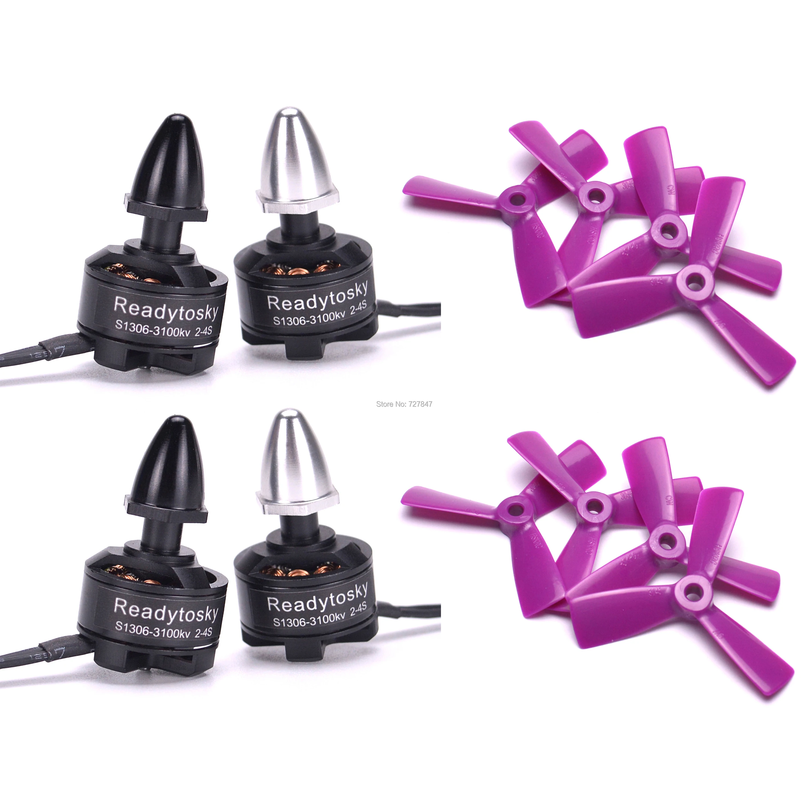 Безбортовой двигатель 1306 3100KV 2 4S безбортный 2CW 2CCW + 4 пары 3045 пропеллеров для Diatone 150