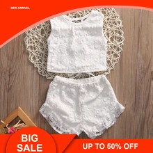 Toddler Baby Girls Clothes Kids Summer Floral Lace Sleeveless Tops Shirt Shorts Outfits Set Toddler Baby Girls Clothes Kids Summer Floral Lace Sleeveless Tops Shirt Shorts Outfits Set
