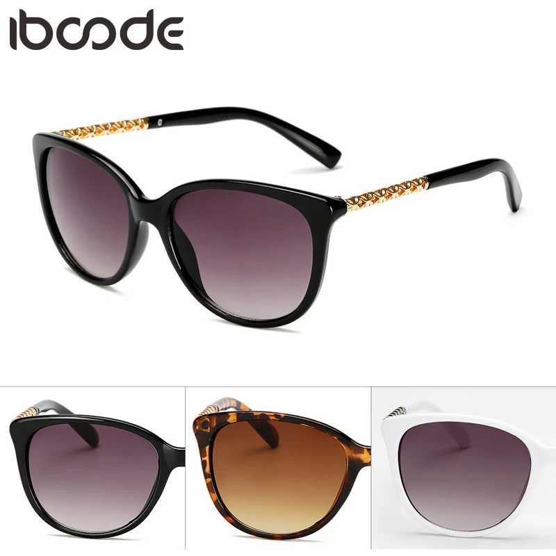 

iboode Oversized Sunglasses Women Luxury Brand Shades Sun Glasses Female Vintage Big Frame Eyeglasses Hollow Frame UV400 Oculos