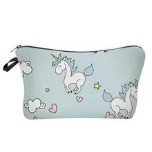 

3D Printing Unicorn Women's Cosmetic Bag Multicolor Pattern Cute Cosmetics Pouchs For Travel Ladies Pouch Woman Makeup Bags