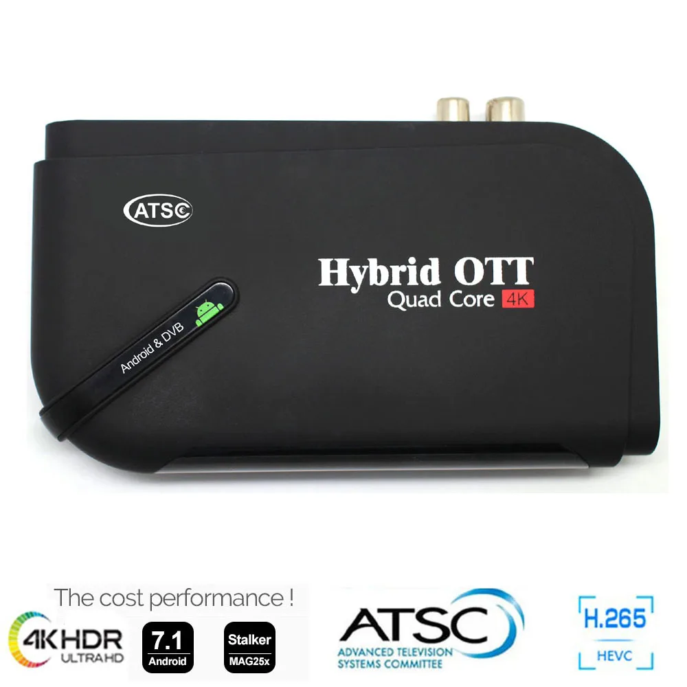 

OTA Digital Analog ATSC Tuner CH3 Convertor RF Loop Receptor Combo S905D Quad Core 7.1 Android TV Box 4K Set top box 2GB 16GB
