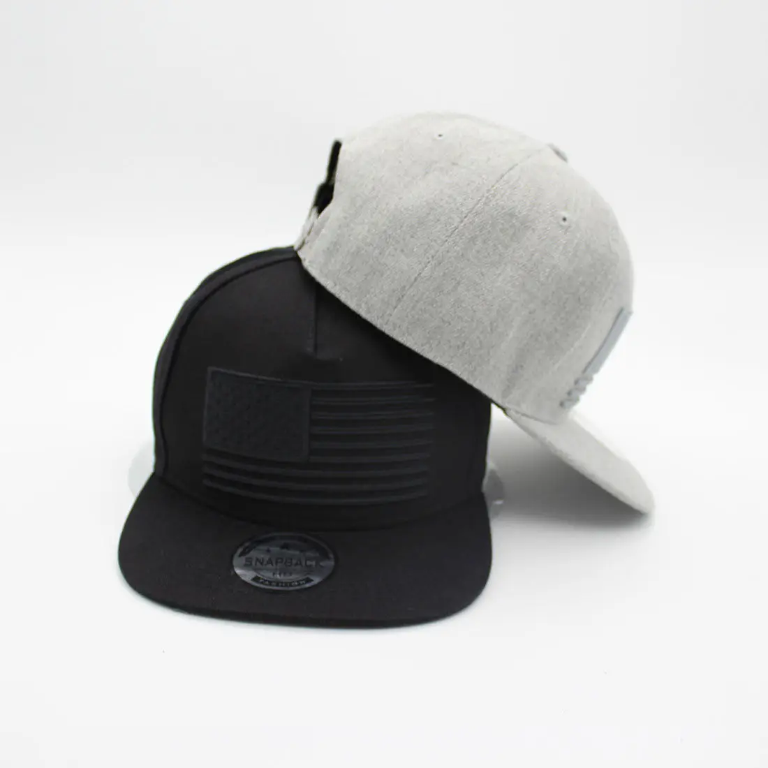 plain black flat peak cap