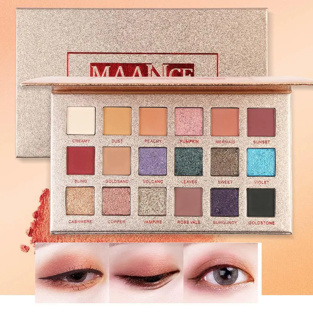 18 цветов Shimmer Glitter Eye Shadow Powder mate Cosmetics кисти для макияжа professional Makeup Pattle| |