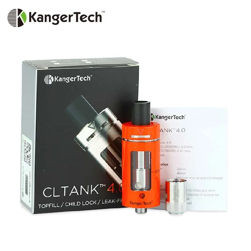 

Kangertech CLTANK Clearomizer 4ml Capacity E-cig Tank Leak-proof Kanger Atomizer with Top-filling & Airflow Design for VW/TC Mod