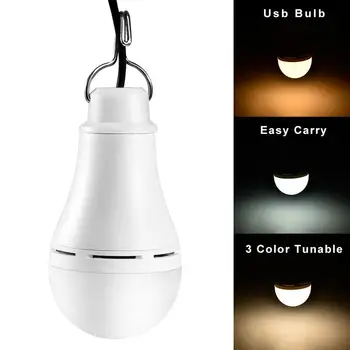 

6w 10w Usb Bulb Tricolor Stepless Dimming With USB Switch Portable USB Power Supply
