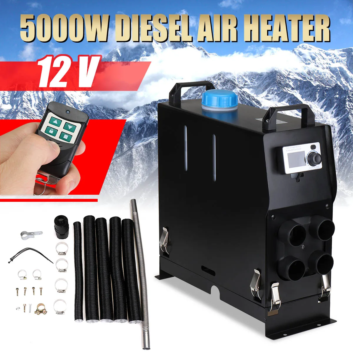 

8000W 12V Air Diesel Parking Heater Car Heater Warm Fan With Remote Control LCD Monitor for RV Motorhome Trailer Trucks
